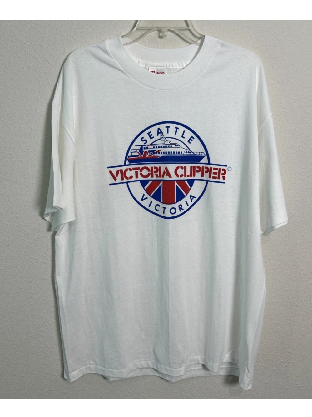 VTG Victoria Clipper Seattle To Victoria Single Stitch White Tee Hanes Men’s XL